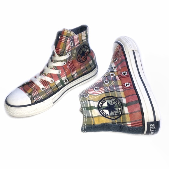 plaid converse high tops